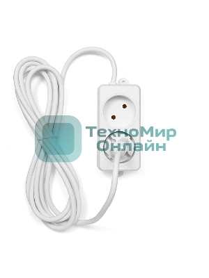 Удлинитель Гарнизон <3 м> белый (2 розетки, 10А, EL-NL2-W-3)