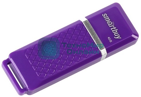 Флешка USB Smartbuy Quartz violet (SB4GbQZ-V), 4Gb, USB 2.0, R/W 20/10, фиолетовый
