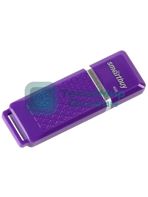 Флешка USB Smartbuy Quartz violet (SB4GbQZ-V), 4Gb, USB 2.0, R/W 20/10, фиолетовый