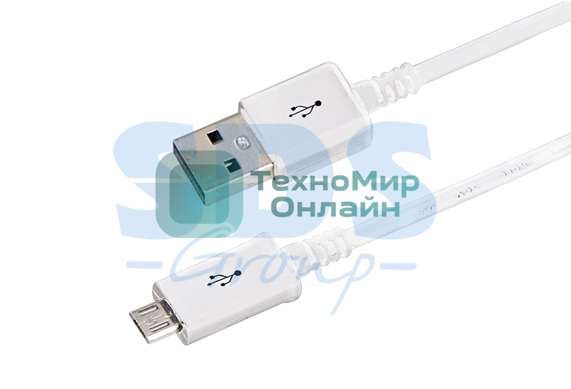 Кабель Rexant microUSB длинный штекер 1 м белый