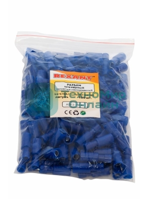 Разъем штекерный полностью изолированный Rexant гнездо 4 мм 1.5-2.5 мм² (РШПи-м 2.5-4/РШИм 2-5-4) синий