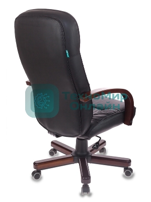 Кресло Бюрократ T-9908/WALNUT черный, кожа