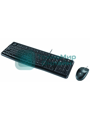 Комплект клавиатура+мышь Logitech MK120 проводной, USB, 1000 DPI, чёрный(заводская гравировка)