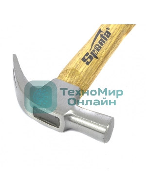 Молоток-гвоздодер Sparta 225 г, боек 22 мм, деревянная рукоятка