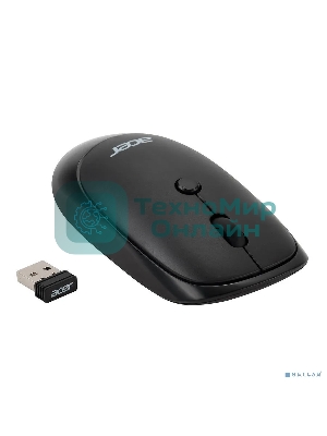Мышь беспроводная Acer OMR137 черный, 1600 dpi, радиоканал, USB, кнопки - 4