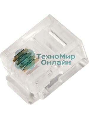 Коннектор LANMASTER TWT-PL12-6P4C/JR100, UTP кат.3 RJ12, прозрачный (упак.: 100 шт)