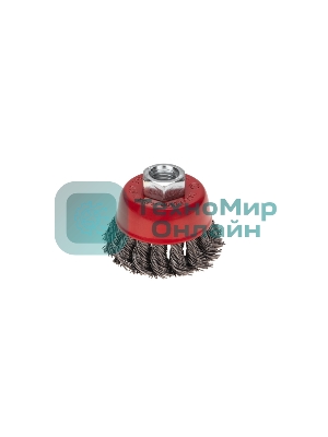 Щетка чашечная для УШМ Kranz крученая стальная проволока, 65мм, М14