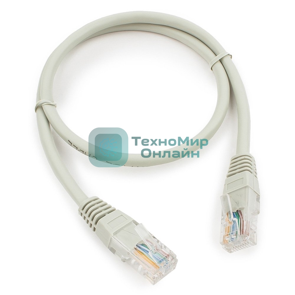 Патч-корд медный UTP Cablexpert PP10-0.5M cat.5, 0.5м, литой, многожильный, серый