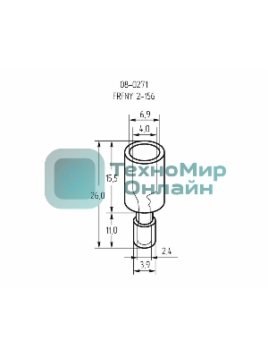 Разъем штекерный полностью изолированный Rexant гнездо 4 мм 1.5-2.5 мм² (РШПи-м 2.5-4/РШИм 2-5-4) синий