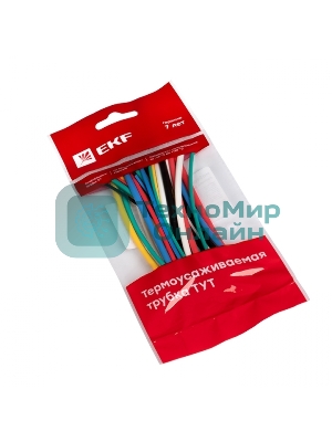 Набор трубок термоусадочных ТУТ 1/0.5; 1.5/0.75; 2/1; 2.5/1.25; 3/1.5 (6 цветов по 5шт 100мм) PROxima EKF tut-n-2-r