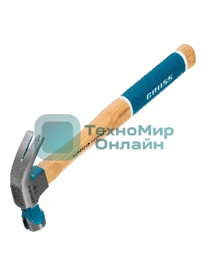 Молоток-гвоздодер Gross AMERICAN HICKORY 10414 200 г, угол 45 магнит обрезиненная рукоятка