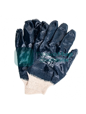 Перчатки трикотажные Сибртех с обливом из бутадиен-нитрильного каучука, манжет, L