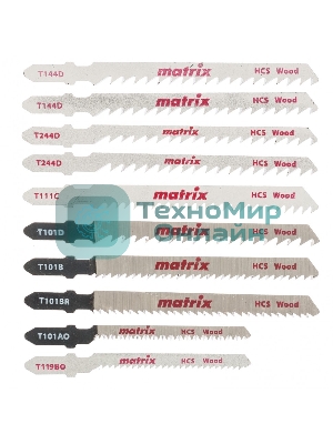 Набор полотен Matrix для электролобзика по дереву, 10 шт, T-SET1007