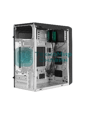 Компьютерный корпус Minitower ExeGate mEVO-7805 (mATX, без БП, 2*USB+1*USB 3.0, аудио, черный, с 2*RGb подсветкой)