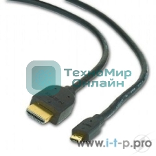 Кабель Cablexpert HDMI-micro HDMI CC-HDMID-6, 19M/19M, v2.0, медь, позол.разъемы, экран, 1.8м, черный, пакет