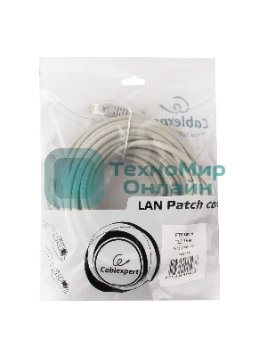 Патч-корд FTP Cablexpert cat.6, 15м, литой, многожильный, серый
