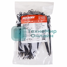 Хомут-стяжкa нейлоновая под винт Rexant 100x3,6 мм, черная, упаковка 100 шт.