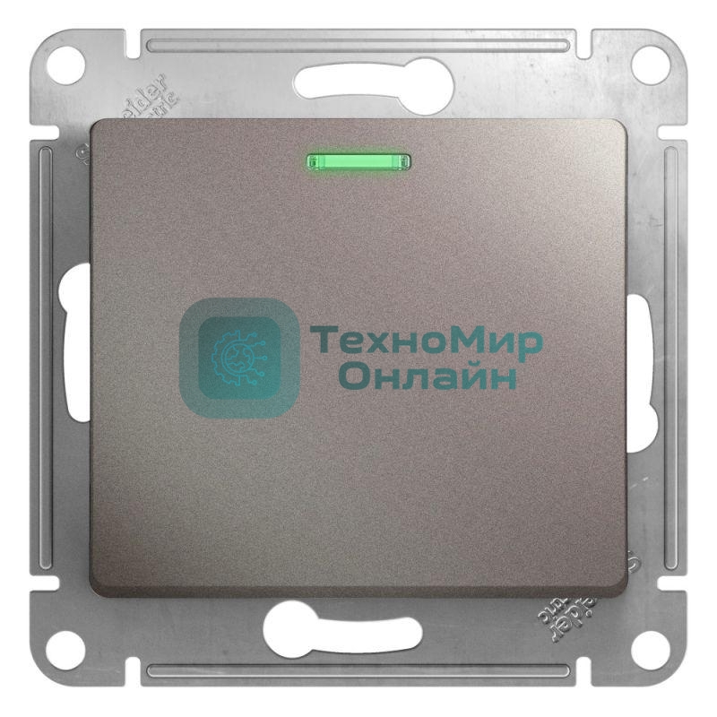 Механизм выключателя 1-кл. СП Glossa сх. 1а 10А IP20 10AX с подсветкой платина SchE GSL001213