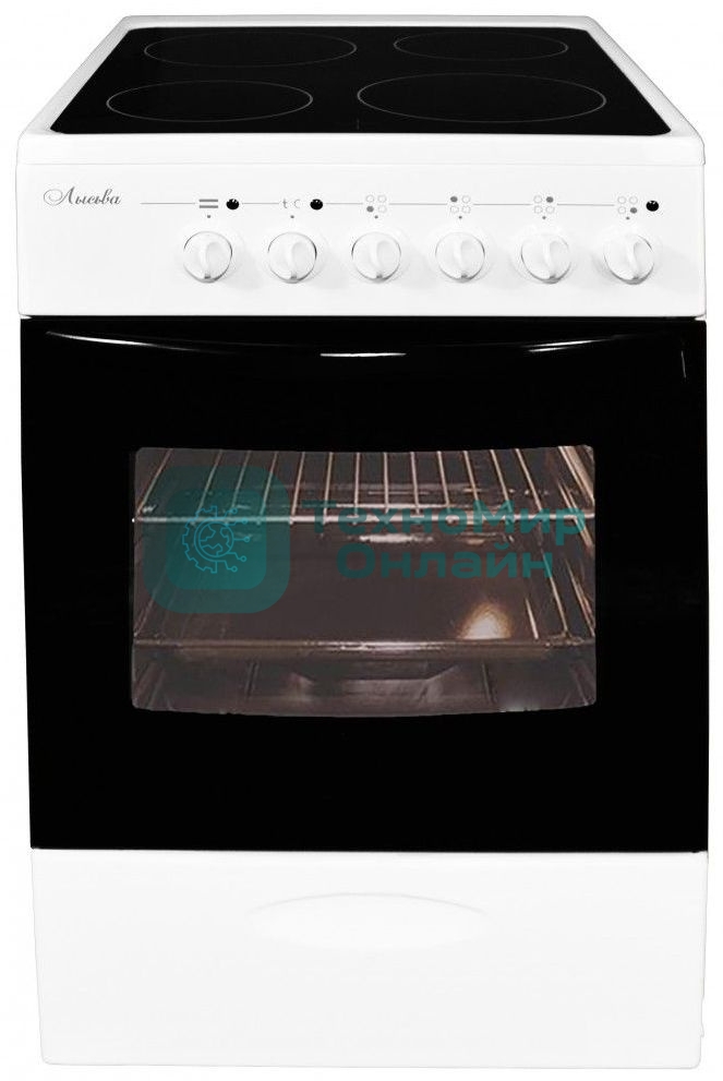 Плита электрическая Лысьва EF4002MK00 белый, конфорок 4, духовка 57 л, 50 см x 84 см x 60 см (без крышки)