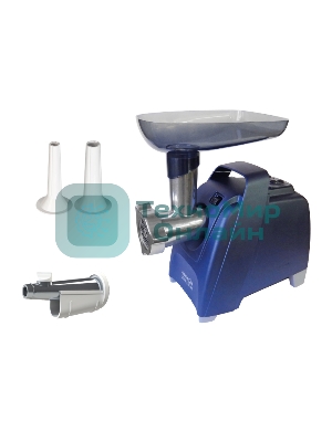 Мясорубка электрическая Аксион М61.04 темно-синий, 2000 Вт, 4.0 кг/мин, реверс, защита от перегрузки, насадки - 6