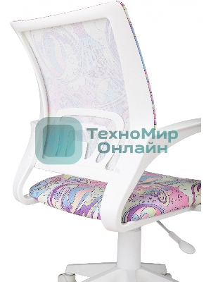 Кресло детское Бюрократ BuroKIDS 1 W мультиколор луна розовая крестов. пластик пластик белый