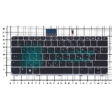 Клавиатура для ноутбука HP EliteBook Folio 1020 G1 черная с серебристой рамкой и подсветкой