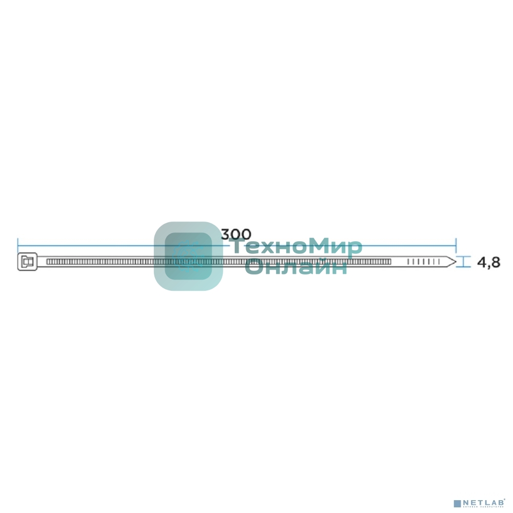 Хомут кабельный PROconnect 4.8х300 нейл. бел. (уп. 100 шт)