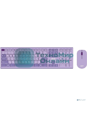 Комплект клавиатура + мышь Acer OCC205 беспроводной USB, 1200 dpi, фиолетовый