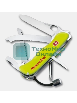 Нож перочинный Victorinox RescueTool One Hand (0.8623.MWN) 111мм 12функций салатовый карт.коробка