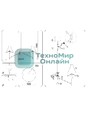 Люстра Ambrella light LH57123/5 SN/FR никель/белый матовый E14/5 max 40W D650*590
