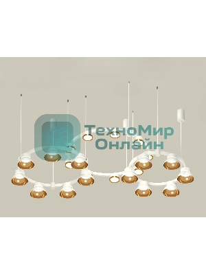 Светильник Ambrella light XR92082000/22 SWH/PYG/CL белый песок/золото желтое полированное/прозрачный GX53