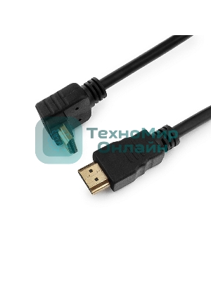 Кабель Cablexpert HDMI CC-HDMI490-6, 19M/19M, v2.0, медь, позол.разъемы, экран, угловой, 1.8м, черный, пакет