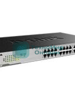 Коммутатор неуправляемый D-Link DGS-1026MP/A1A с 24 портами 10/100/1000Base-T, 2 комбо-портами 100/1000Base-T/SFP и функцией энергосбережения (24 порта с поддержкой PoE 802.3af/at (30 Вт))