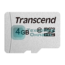 Флеш карта microSD 4Gb Transcend microSDHC Class 10, (без адаптера), TLC