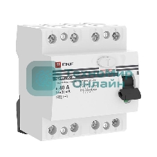 Выключатель дифференциального тока (УЗО) 4п 40А 30мА тип AC ВД-100 PROxima (электромех.) EKF elcb-4-40-30-em-pro