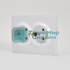 Розетка 2-м СП KARINA термопласт с заземл. белый LEZARD 707-0200-127B