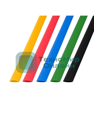 Термоусаживаемые трубки Rexant 8,0/4,0 мм, набор пять цветов, упаковка 50 шт. по 1 м