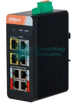 Коммутатор Dahua DH-IS4207-4GT-120 5G 2SFP 4PoE 120W неуправляемый