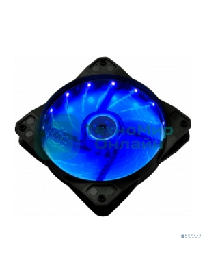 Вентилятор для корпуса Digma DFAN-LED-BLUE черный, 120 мм, 1200 об/мин, 23 дБ, 4 pin