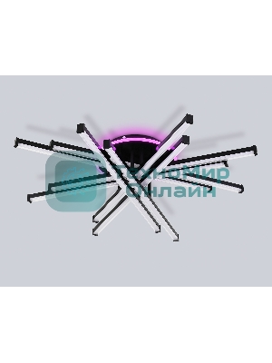 Потолочный светодиодный светильник Ambrella light FL6276 BK 119W черный 3000K-6400K+RGB 800*800*165 (ПДУ ИК)