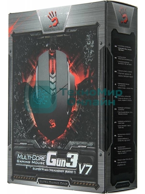 Мышь проводная A4Tech Bloody V7 черный, 3200 dpi, USB Type-A, кнопки - 8