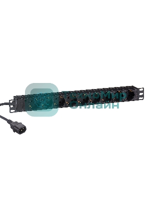 Блок розеток горизонтальный ExeGate ServerPro PDU-19H906 Al-9S-C14-2.5, 19