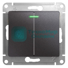 Механизм выключателя 2-кл. СП Glossa сх.5а 10А IP20 10AX с индик. графит SchE GSL001353