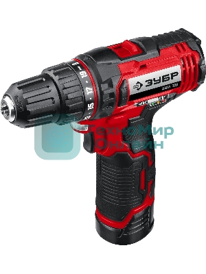 Дрель-шуруповерт Зубр ДШЛ-125-22, 12 В, 2 Ач, 30 Нм, щеточный