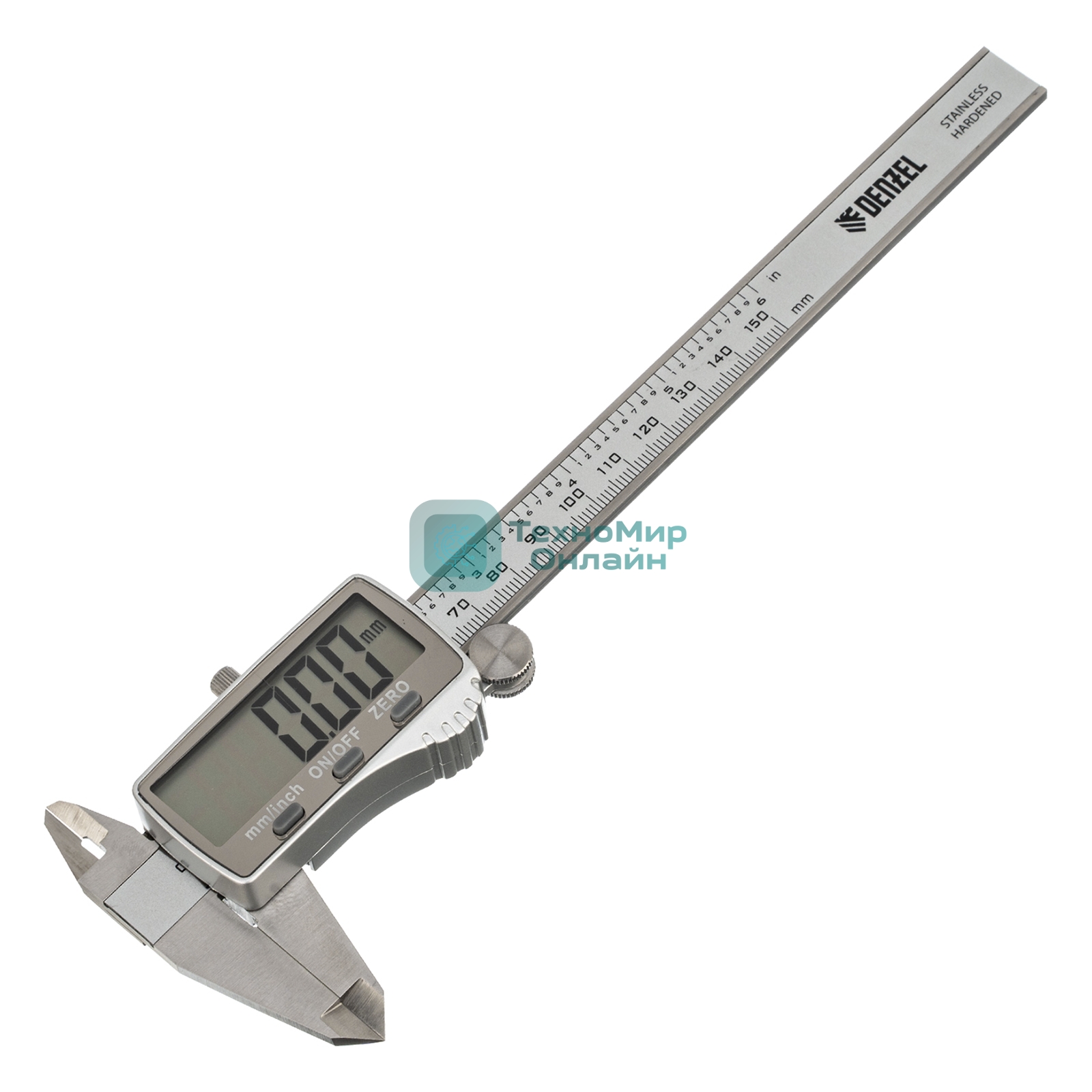 Штангенциркуль Denzel 150 мм, электронный, большой дисплей, с глубиномером