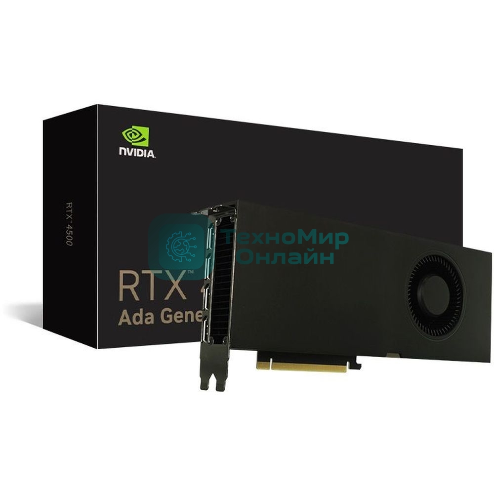 Видеокарта VGA NVIDIA RTX 4500 Ada Graphic Card - 24 Gb GDDR6 - PCIe 4.0 x16 - 2x Slot - Bulk