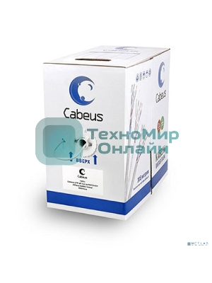 Кабель Cabeus UTP-4P-Cat.5e-PATCH-GY Кабель витая пара UTP (U/UTP), категория 5e, 4 пары, 7x0.20мм (24 AWG), многожильный (patсh), серый (305 м)