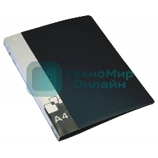 Папка с металлическим зажимом Бюрократ -PZ07CBLCK A4, пластик, 0.7мм, внутренний и торцевой карман, черный