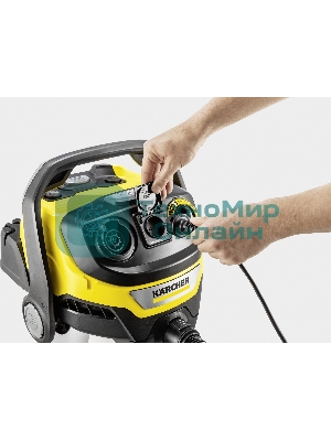 Строительный пылесос Karcher WD 6 P S V-30/6/22/T желтый, 1300 Вт, уборка сухая/сбор воды, пылесборник мешок/контейнер, 30 л