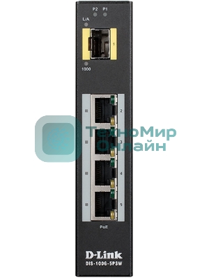 Коммутатор D-Link DIS-100G-5PSW/A1A, 4×1 Гбит/с + 1×1 Гбит/с SFP, неуправляемый